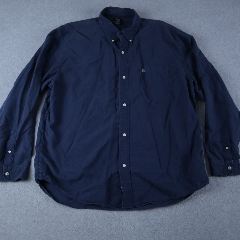 Vtg Ralph Lauren Jeans Shirt Mens Large Pocket Button Down Blue Long Sleeve‎